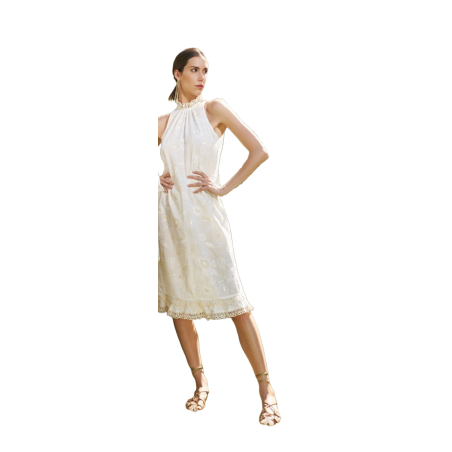 LFDL Vestido algodón cuello halter