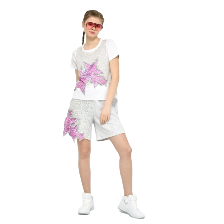 DQMANE Conjunto short lentejuelas