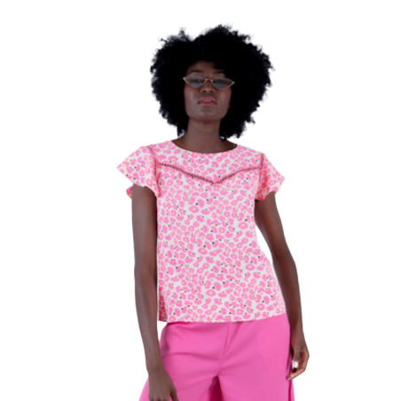 LYLU Blusa Solidago estampado de pequeñas flores