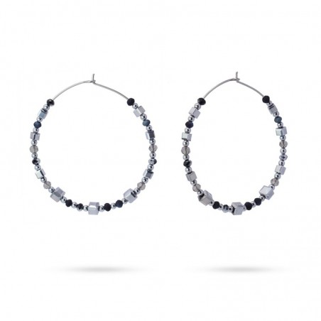 ANARTXY Pendientes aros piedra y cristal