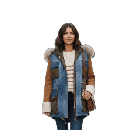 FLO&CLO PARKA PIEL JEAN