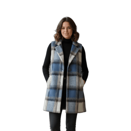 SCUSI Chaleco largo cuadros