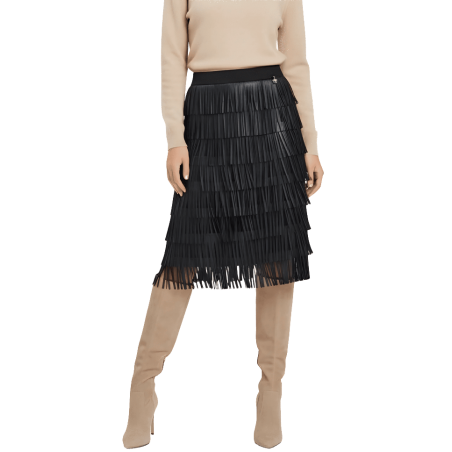 LOLITAS&L Falda flecos ecopiel