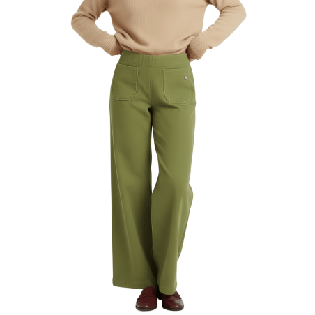 LOLITAS&L Pantalón Piel melocotón con bolsillos bordados