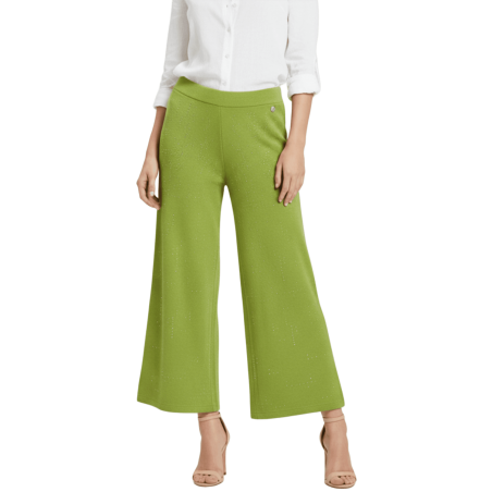 LOLITA&L Pantalon punto pierna ancha con strass