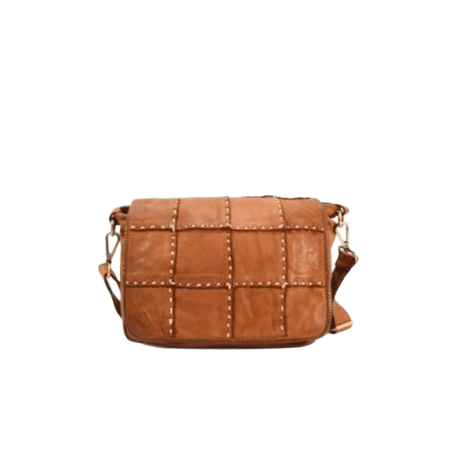 LUXURY Bolso del piel lavada repuntes