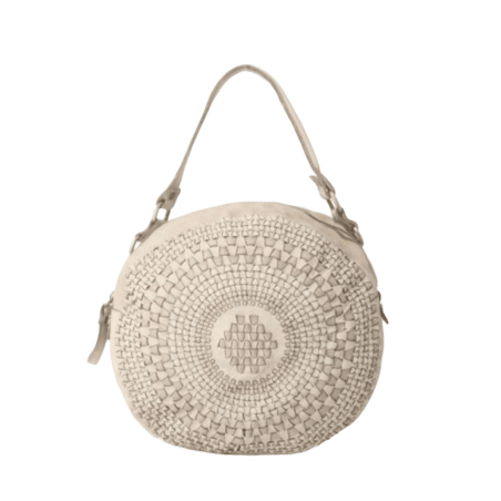 LUXURY Bolso de piel  trenzada redondo