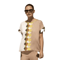 SCUSI Blusa estampado bicolor