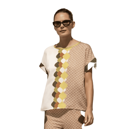 SCUSI Blusa estampado bicolor