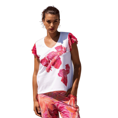 SCUSI Camiseta estampado hoja