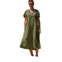 SCUSI Vestido verde liso -...