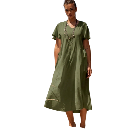 SCUSI Vestido verde liso