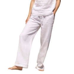 SCUSI Pantalon lino - BLANCO