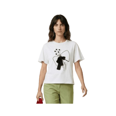 LOLITAS&L Camiseta bordado con lazo grogre