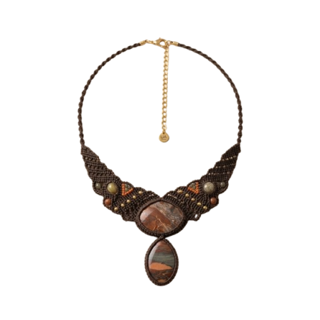 LUXURY Collar Piedra naturay y trenzado
