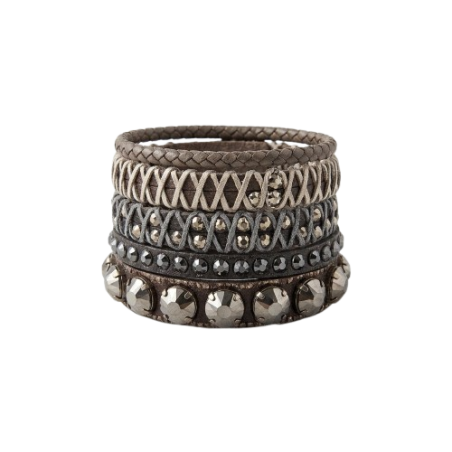LA HOLA Pulsera piel y Swarovski