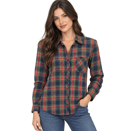 DONA Camisa estamado cuadros