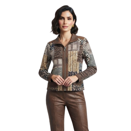 DONA Chaqueta estampada con cremallera