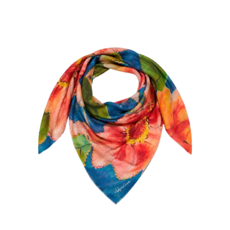 Bandana de seda con estampado floral
