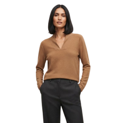 SCUSI Jersey cuello V - CAMEL